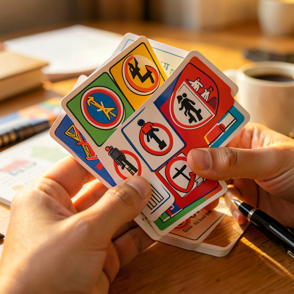 Révision du code de la route avec carte mentale de priorité des conducteurs