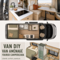 Un van aménagé prêt pour l'aventure sur une route pittoresque.