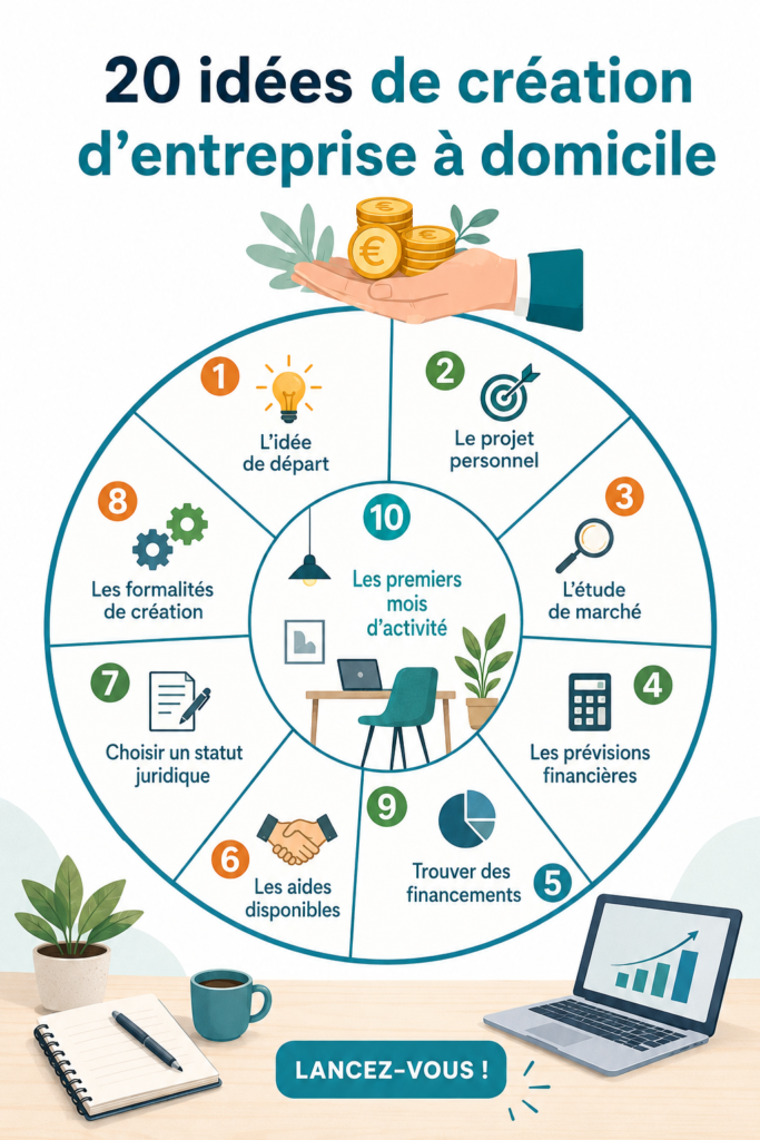 Une femme réfléchissant à des idées de création d'entreprise à domicile.