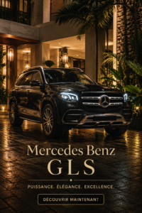 Vue extérieure du Mercedes-Benz GLS, un SUV luxueux et élégant.