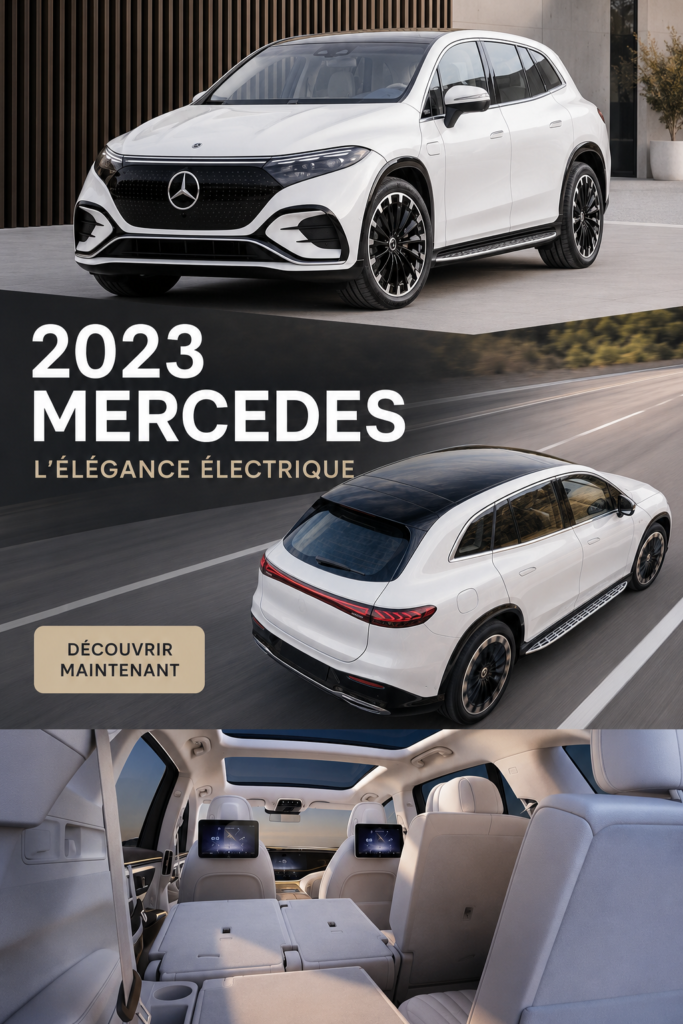Mercedes EQS 2023, un SUV électrique élégant et moderne sur une route