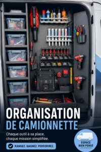 Véhicule de travail organisé avec des outils bien rangés
