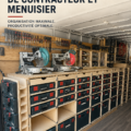 Un camion de travail avec un système de rangement optimisé et organisé.