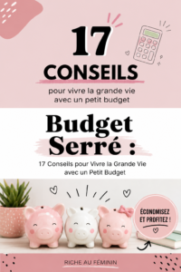 Femme souriante devant un tableau de budget, symbolisant la gestion financière