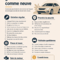 Une femme en train de vérifier le niveau d'huile de sa voiture