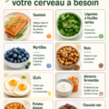 Assiette colorée d'aliments sains bénéfiques pour le cerveau