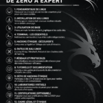 Capture d'écran de l'interface de Kali Linux montrant des outils de cybersécurité