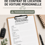 Modèle de contrat de location de voiture affiché sur un écran d'ordinateur