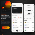 Écran d'une application de suivi des dépenses de voyage avec des graphiques colorés et des totaux affichés