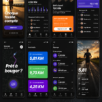 Concept d'une application de running avec interface intuitive et fonctionnalités adaptées aux femmes.