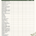 Une liste d'inventaire d'équipement agricole sur un bureau avec des outils