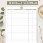 Modèle gratuit de journal de kilométrage imprimable avec des lignes pour les trajets