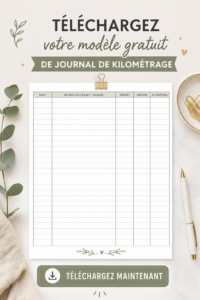 Modèle gratuit de journal de kilométrage imprimable avec des lignes pour les trajets