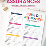 Modèle imprimable pour suivre les contrats d'assurance sur un bureau