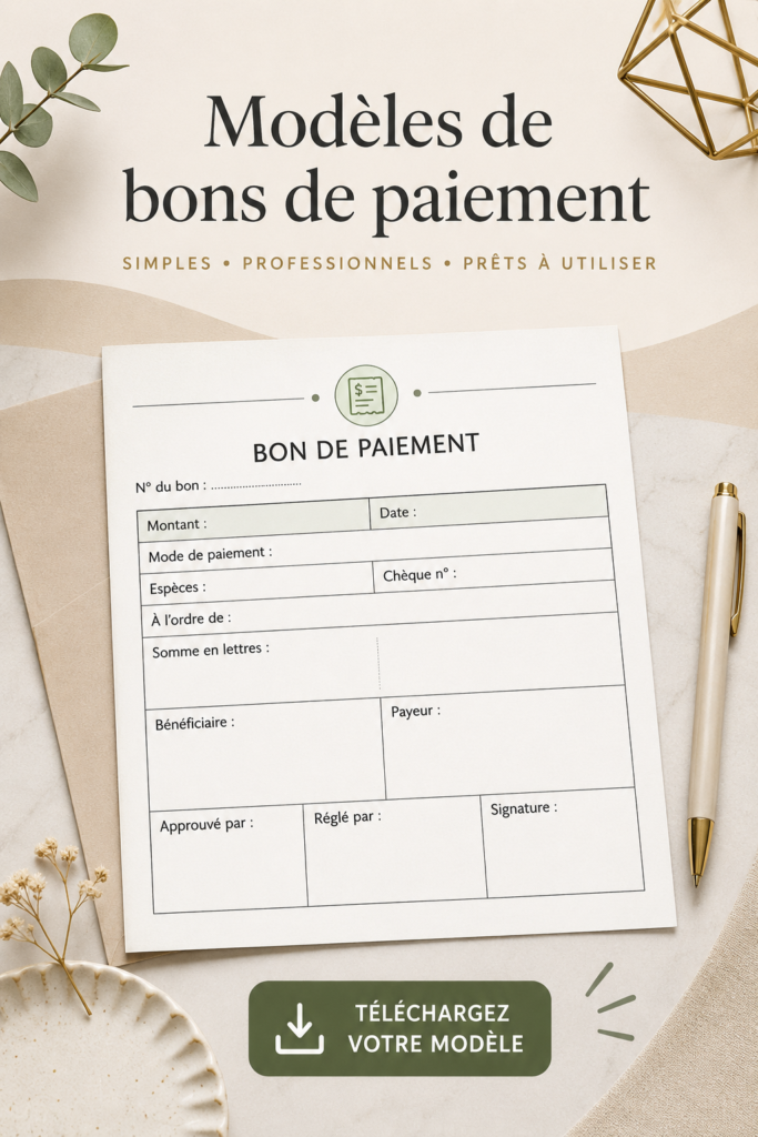 Modèle de bon de paiement à télécharger