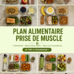 Un plat nutritif avec des protéines et légumes, idéal pour un plan de repas musculation