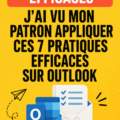Capture d'écran de l'interface d'Outlook avec des emails organisés