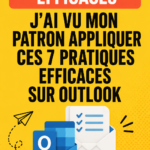 Capture d'écran de l'interface d'Outlook avec des emails organisés