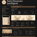 Capture d'écran d'un tableau de suivi des finances sur Notion, montrant des dépenses et un budget mensuel.