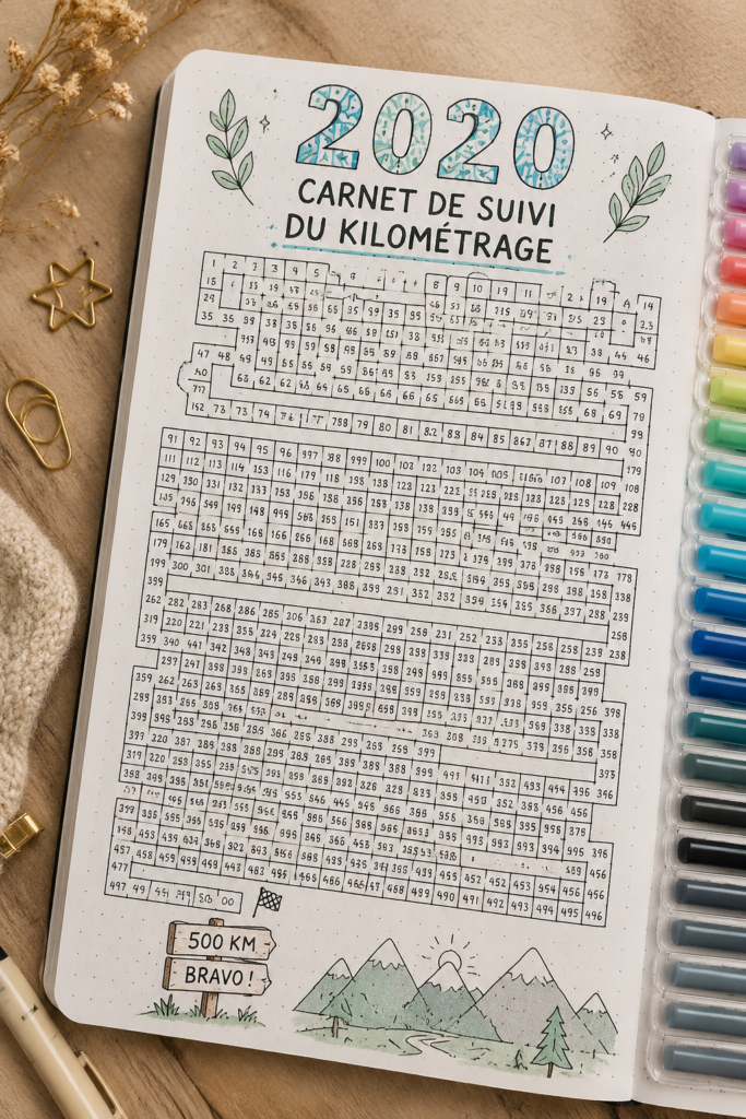 Suivi kilométrique organisé sur un carnet