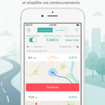 Capture d'écran de l'application Everlance montrant le suivi de kilométrage