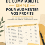 Illustration d'un bureau avec un ordinateur et des documents comptables, représentant un système de comptabilité simple.