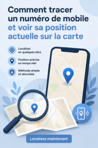 Cartographie montrant la localisation d'un numéro de mobile sur une carte