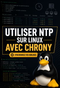 Interface de configuration de Chrony pour la synchronisation NTP sur Linux.
