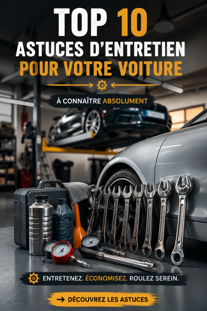 Une femme vérifiant le niveau d'huile de sa voiture tout en souriant.