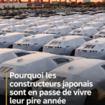 Vue d'ensemble d'un concessionnaire automobile japonais vide, mettant en avant le défi actuel du secteur.