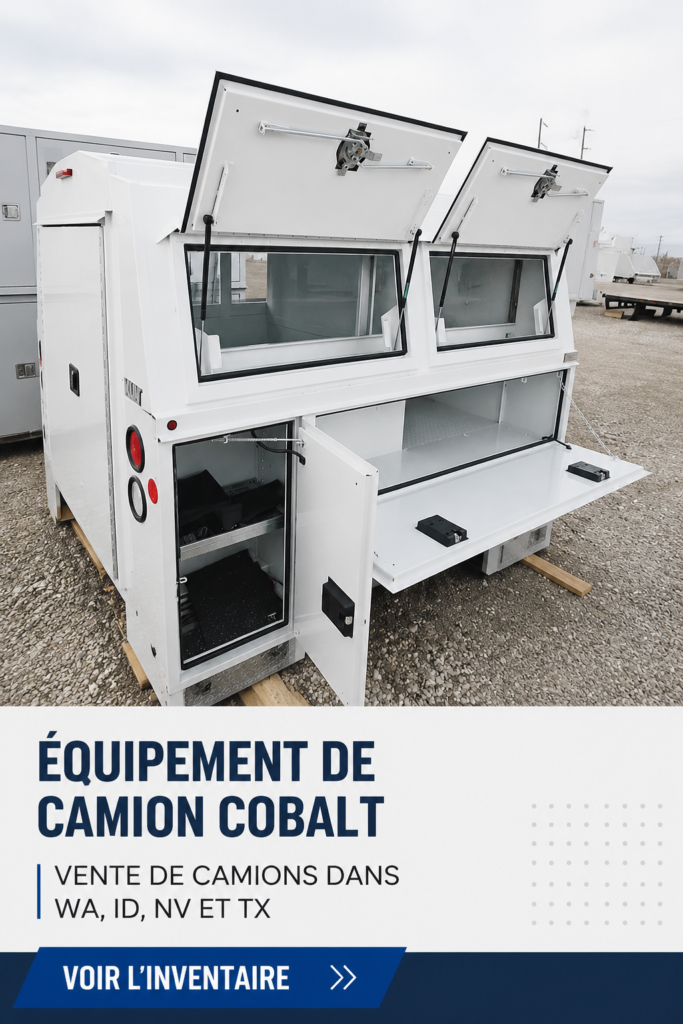 Un camion professionnel équipé de divers outils cobalt, illustrant la gestion de flotte.