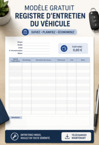 Modèle gratuit de journal de maintenance pour véhicule professionnel