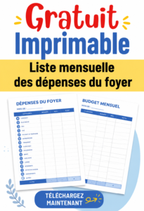 Téléchargez votre liste mensuelle des dépenses pour une gestion financière pratique