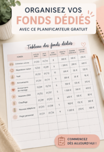 Fiche gratuite pour organiser ses finances et fonds