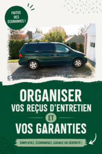 Une femme organise des reçus et garanties de son automobile sur une table.