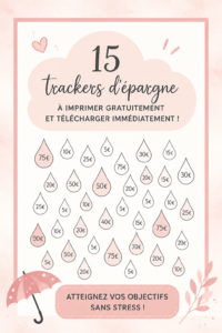 Modèle de tracker d'économies imprimable avec des sections pour suivre ses finances.