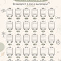 Femme regardant un carnet de budget vacances avec un plan pour économiser de l'argent.