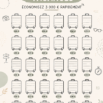 Femme regardant un carnet de budget vacances avec un plan pour économiser de l'argent.