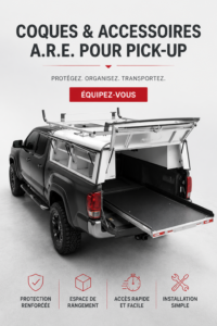 Un camion équipé d'accessoires A.R.E. pour une meilleure fonctionnalité.