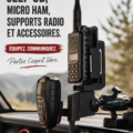 Accessoires Jeep avec supports de radio et microphone bien organisés