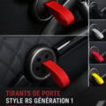 Tirages de porte rouges et noirs pour MINI Cooper, affichant un design élégant et moderne.