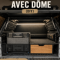 Camionnette aménagée pour une utilisation professionnelle avec des rangements pratiques.