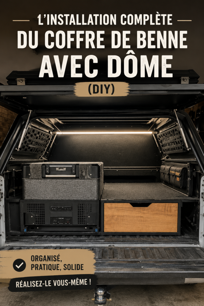 Camionnette aménagée pour une utilisation professionnelle avec des rangements pratiques.