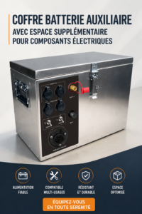 Boîte de batterie auxiliaire dans un véhicule bien rangé