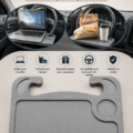 Bureau portable adapté pour la voiture, monté sur un volant.
