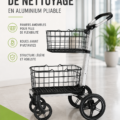 Chariot de nettoyage en aluminium léger et moderne dans un environnement de travail