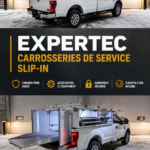 Carrosserie d'un camion de service moderne, adaptée aux besoins professionnels.