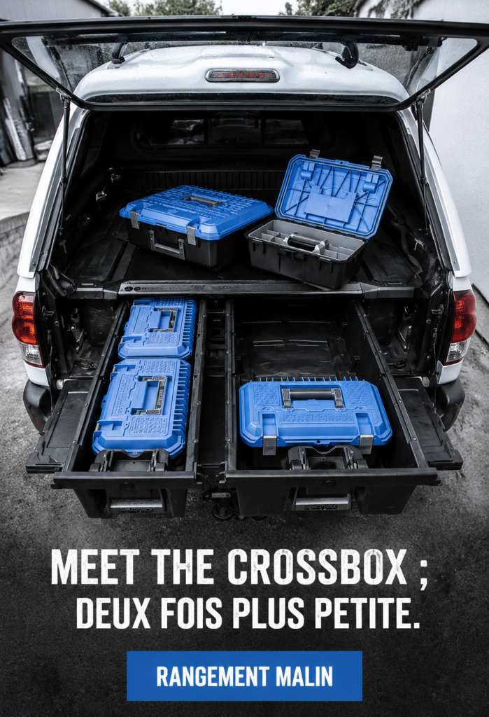 La Crossbox, un outil compact et pratique pour les réunions professionnelles, sur un bureau moderne.