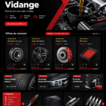Un écran montrant un site de vente de pièces auto bien conçu, illustrant une interface attractif.