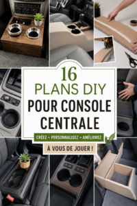 Console centrale de voiture stylisée grâce à des projets DIY simples et pratiques.